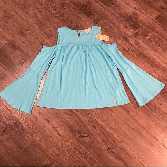 NWT Michael Kors shirt long sleeve cold shoulder bell sleeve - Picture 3 of 13